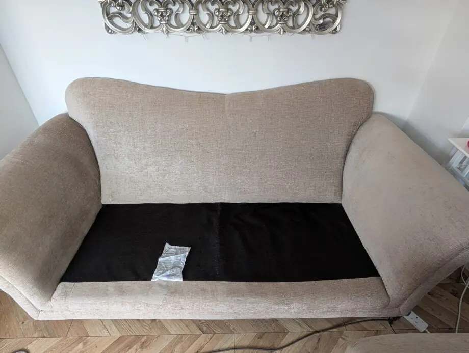 Beige Oatmeal Victorian Style Sofa