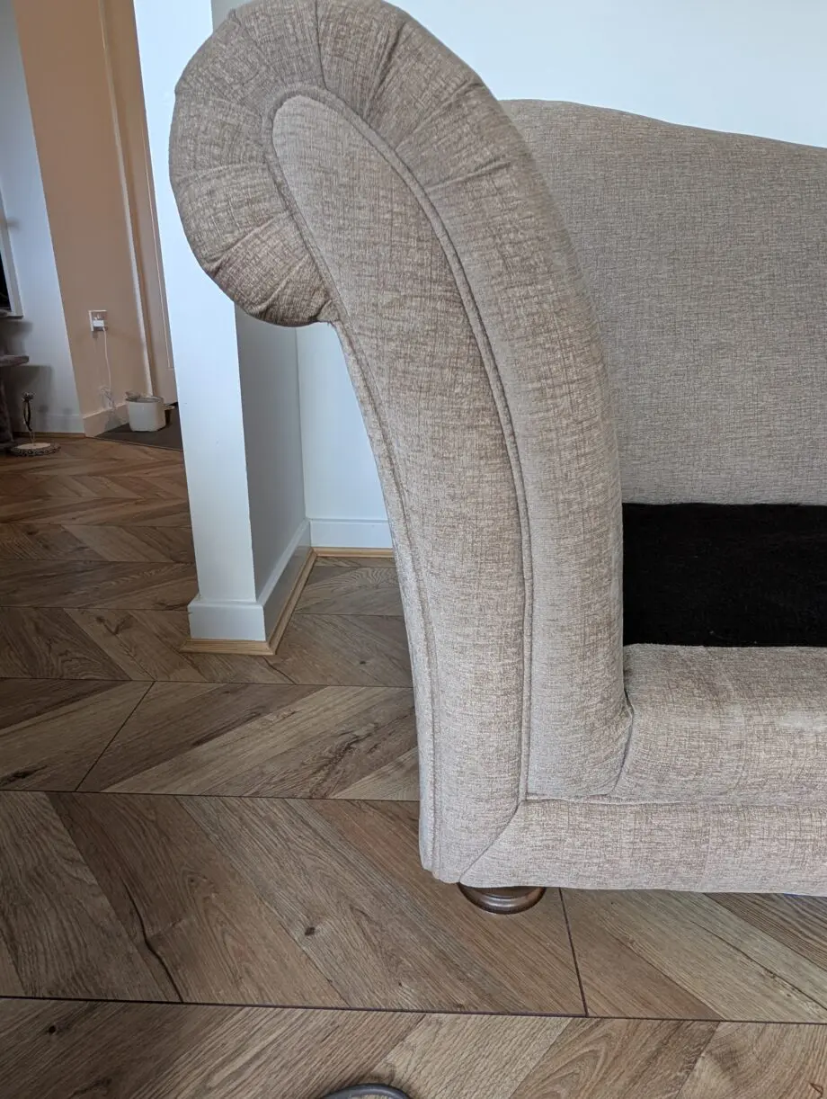 Beige Oatmeal Victorian Style Sofa