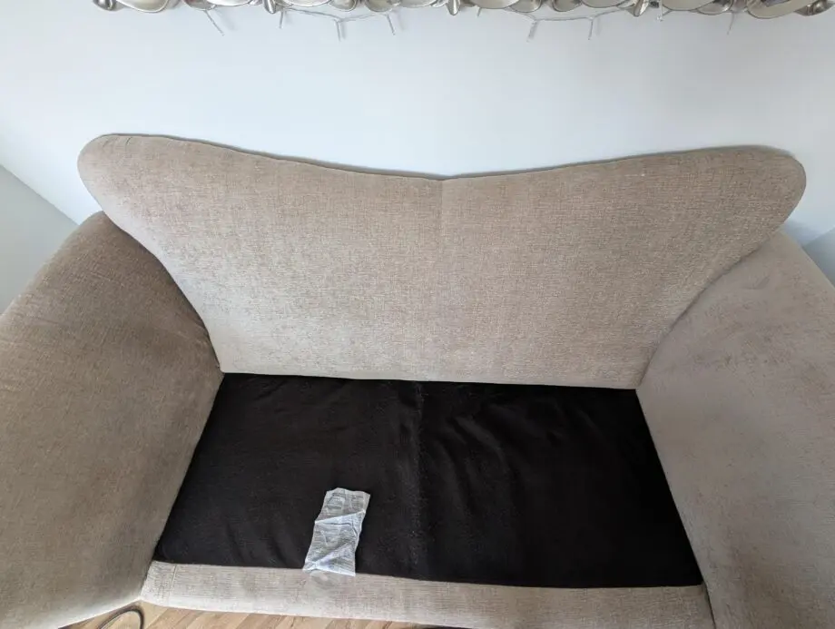 Beige Oatmeal Victorian Style Sofa