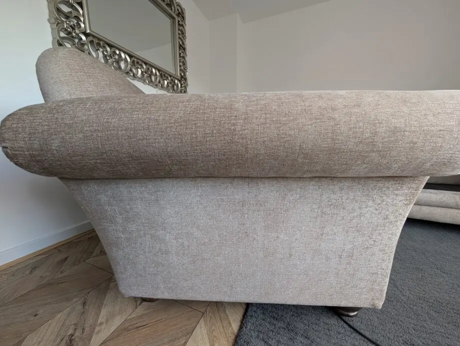 Beige Oatmeal Victorian Style Sofa