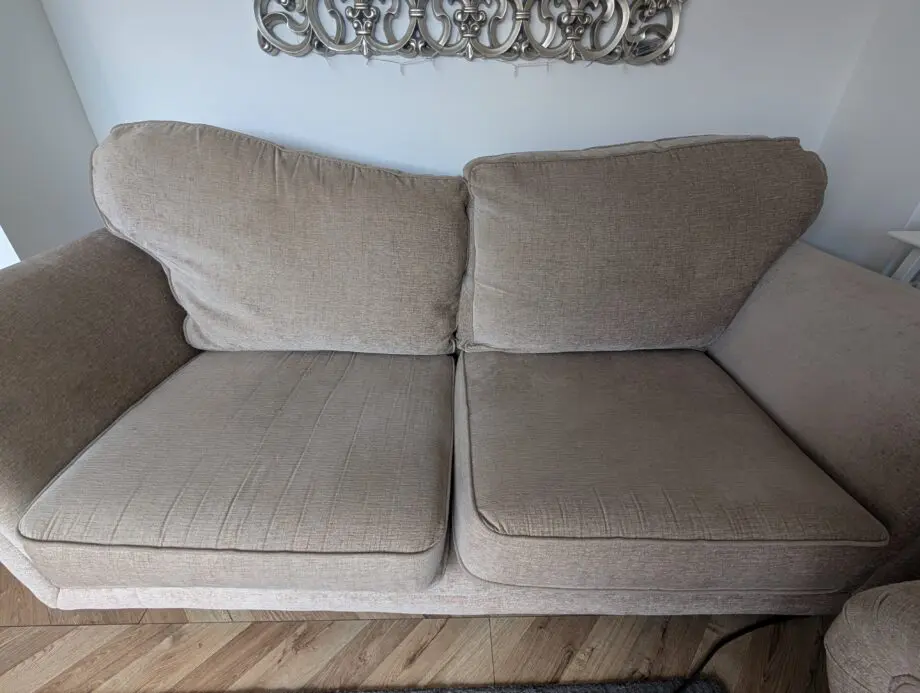 Beige Oatmeal Victorian Style Sofa