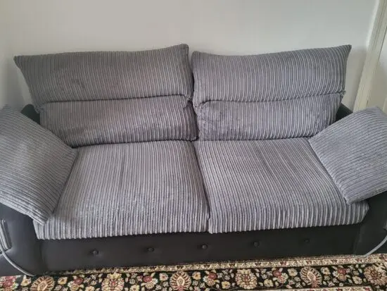 Luxury 3 seater sofa in black grey