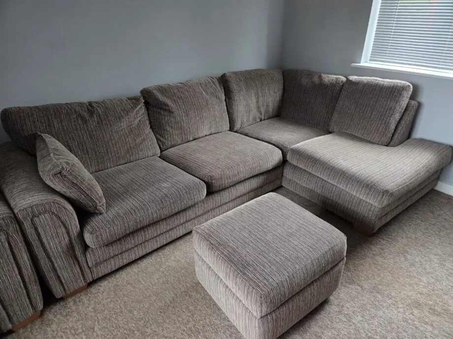 Dfs Mink and Natural Luca Corner Sofa