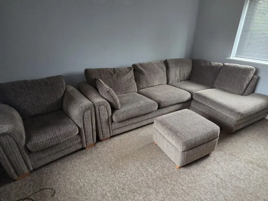 Dfs Mink and Natural Luca Corner Sofa