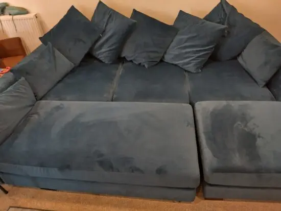 DFS plush velvet royal blue sofa bed