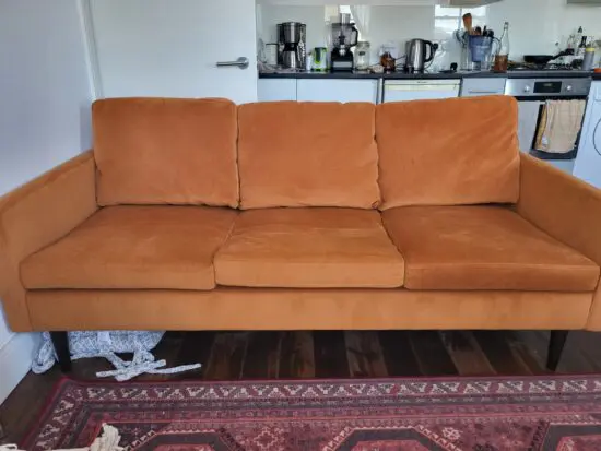 Habbio Eco Velvet Pumkin 3 Seater Sofa