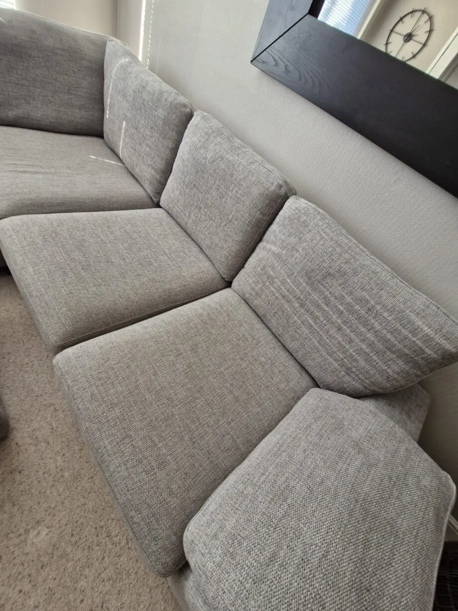 DFS grey corner sofa & footstool