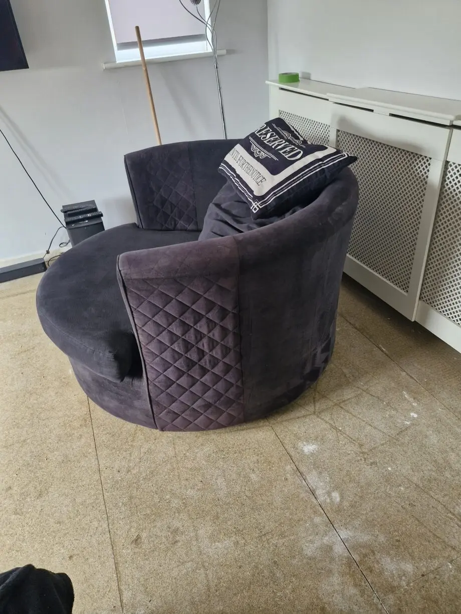 DFS black Orka Corner Sofa & Swivel Chair