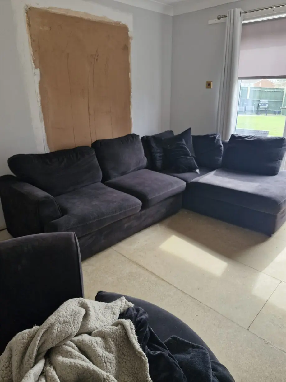 DFS black Orka Corner Sofa & Swivel Chair