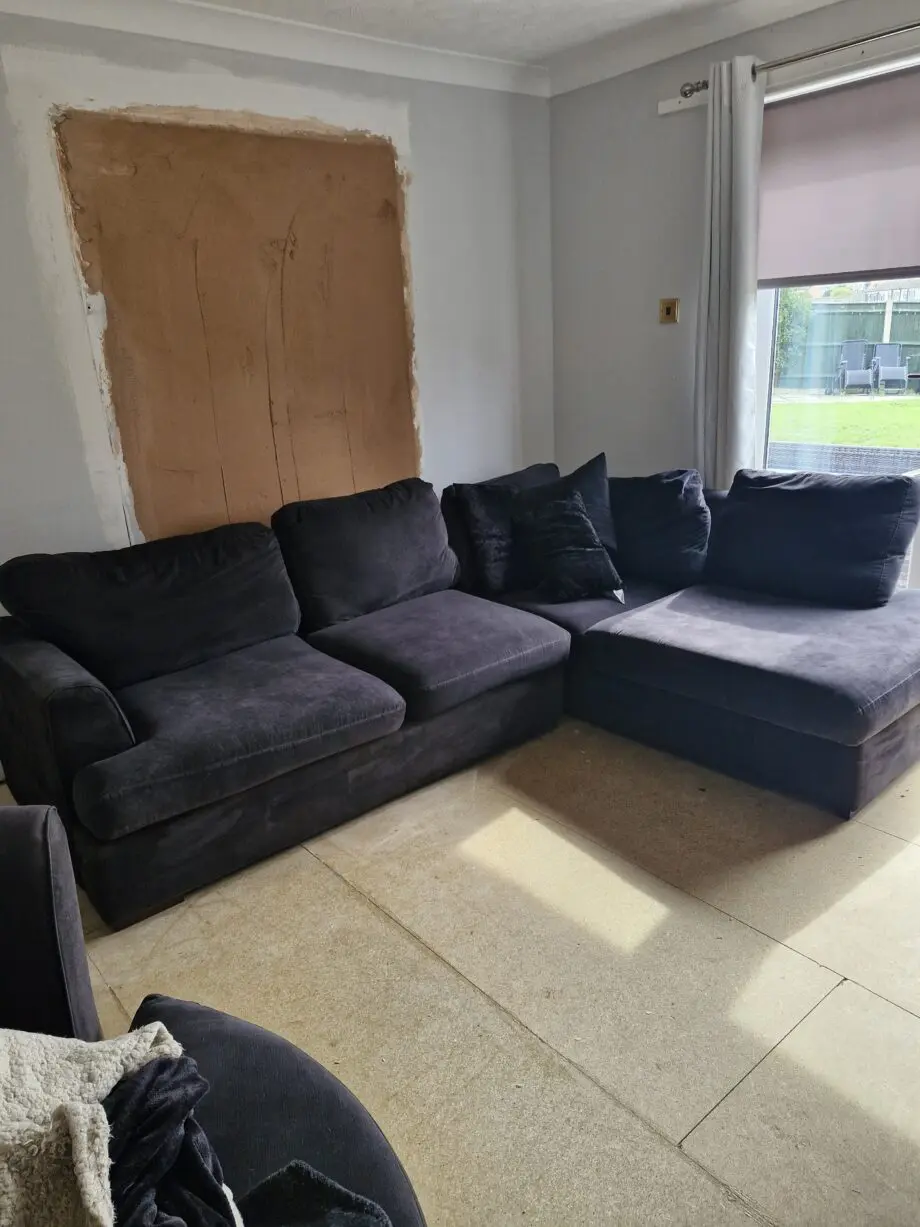 DFS black Orka Corner Sofa & Swivel Chair