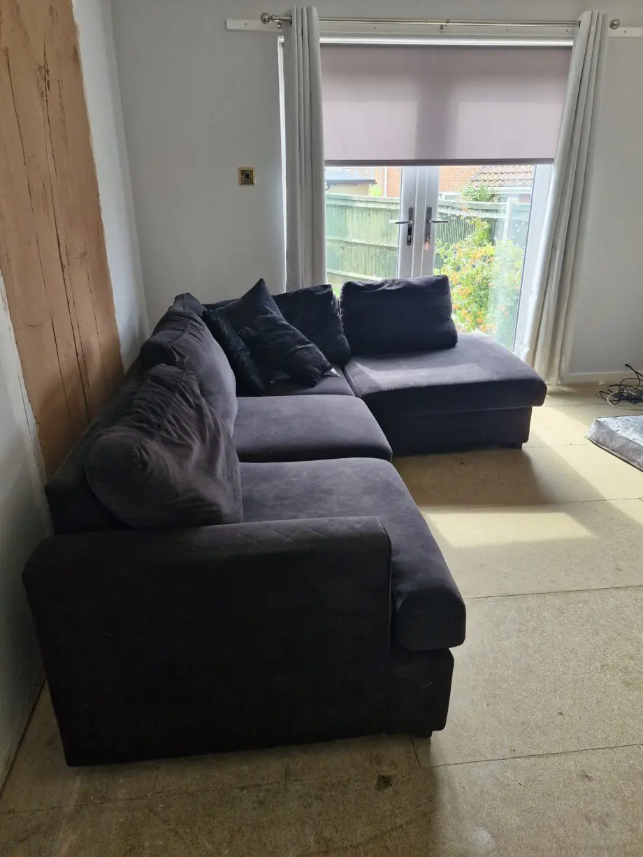 DFS black Orka Corner Sofa & Swivel Chair