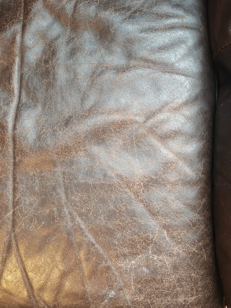 Brown leather armchair