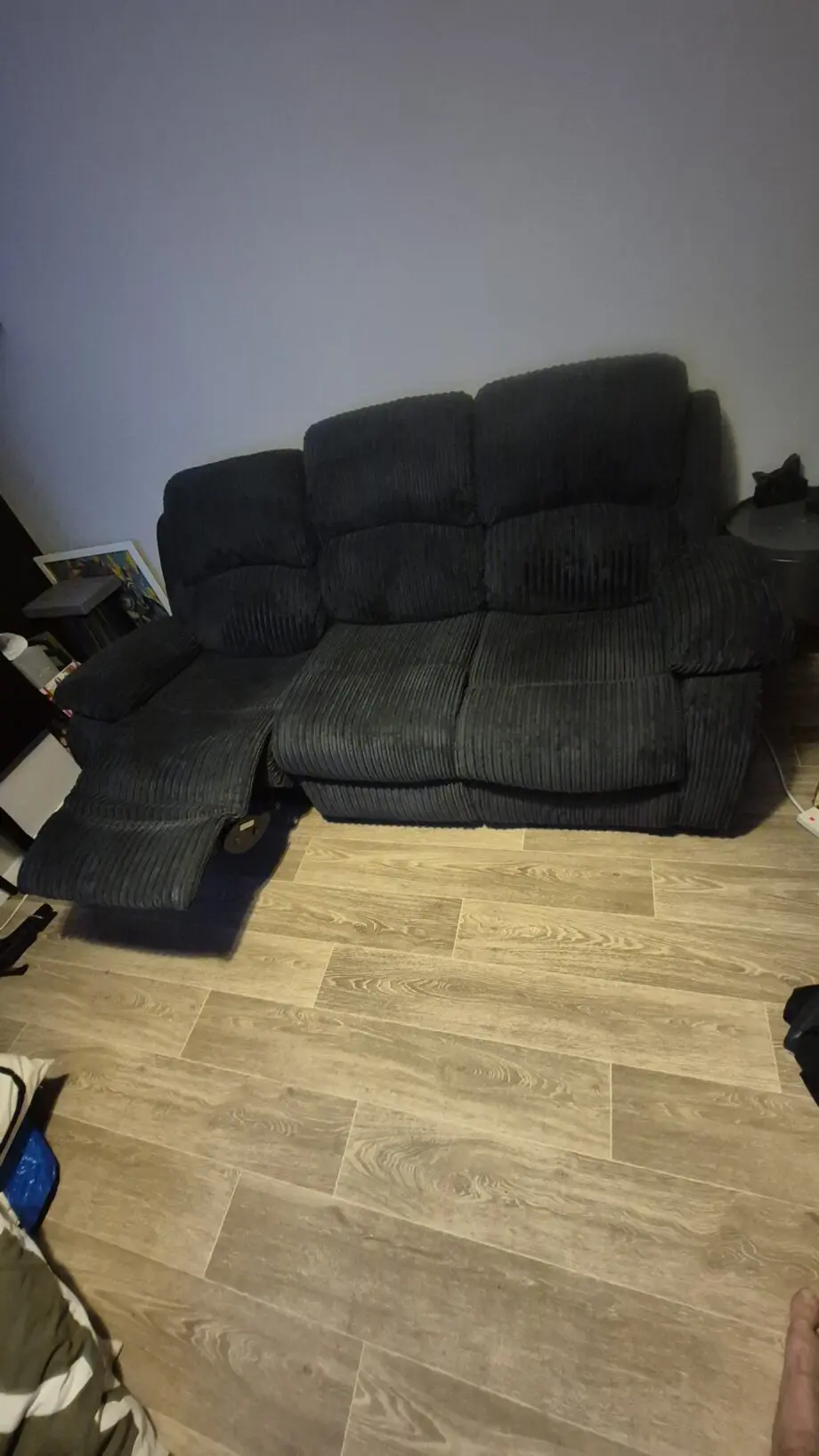 Black 3 seater recliner sofa
