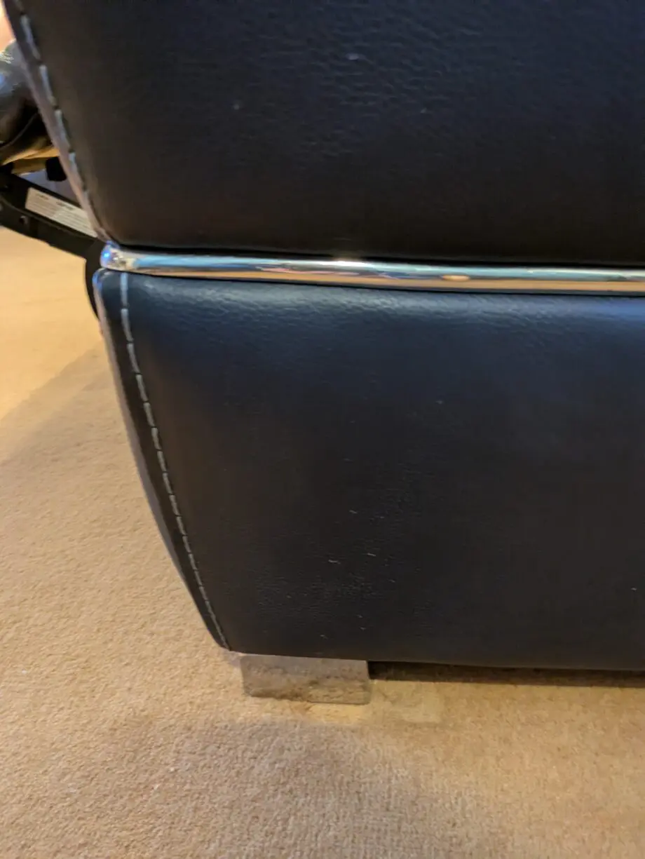 DFS Director Navy Leather left hand facing power chaise corner sofa