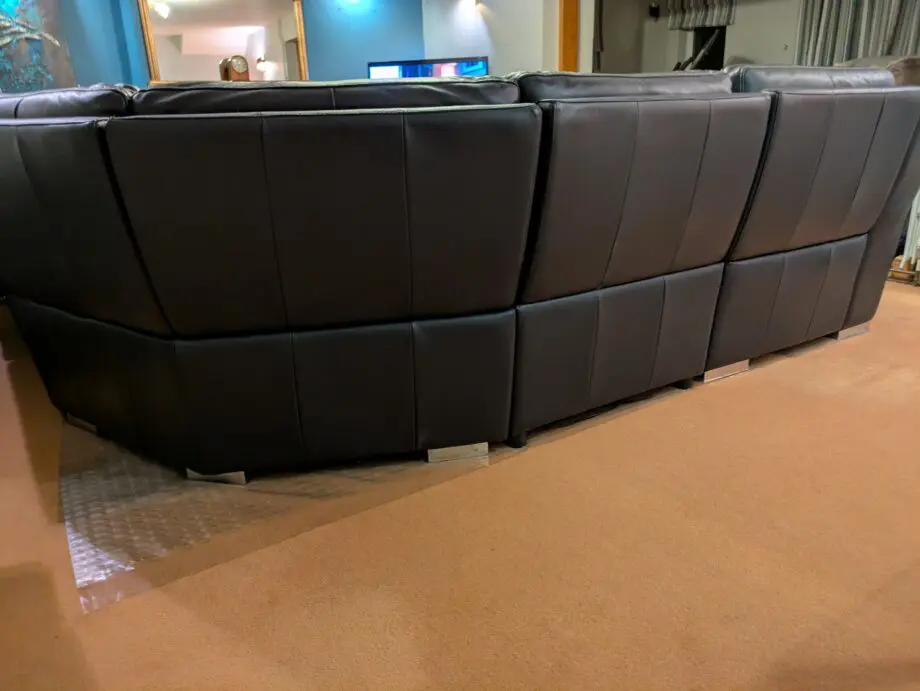 DFS Director Navy Leather left hand facing power chaise corner sofa