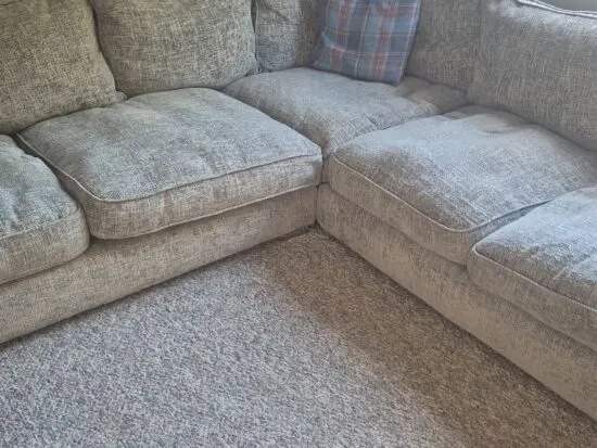 Beautiful mint coloured corner sofa