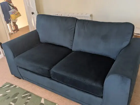 DFS Blue Orka Two Seater Deluxe Sofa Bed