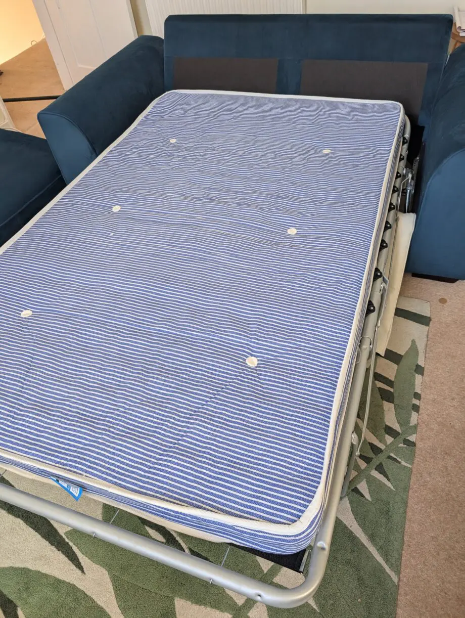 DFS Blue Orka Two Seater Deluxe Sofa Bed