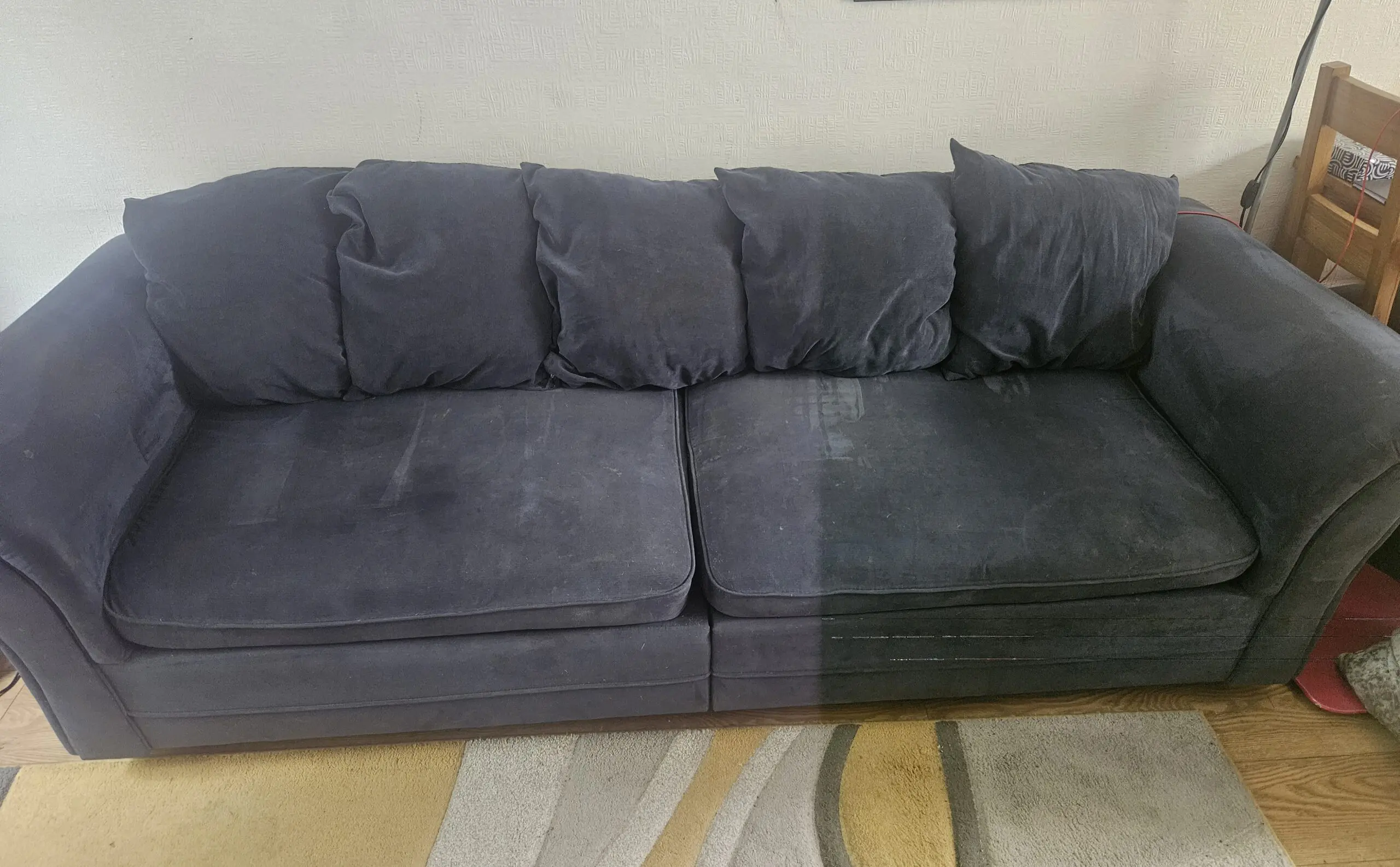 Navy blue 4 seater sofa with scatterback from Very