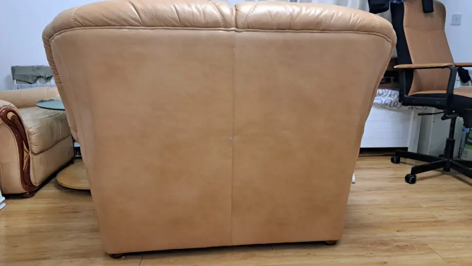 Italian beige/brown leather sofa
