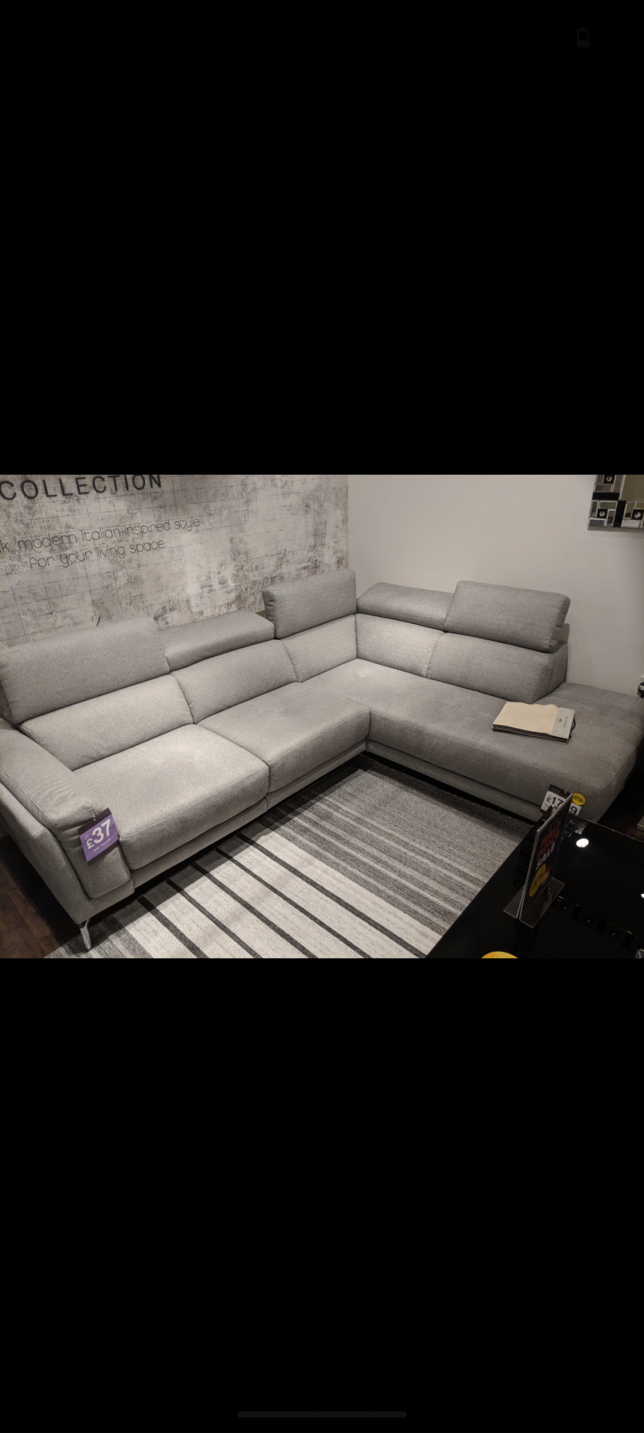 DFS Grey Recliner Corner Sofa