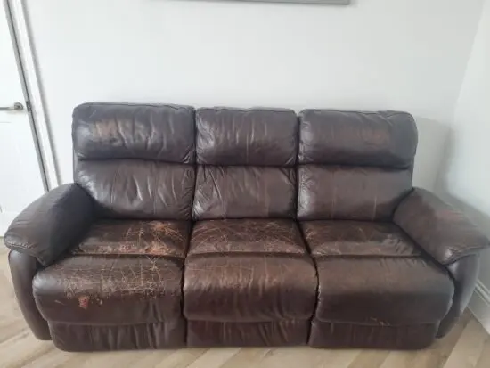 DFS Leather Power Recliner Sofa
