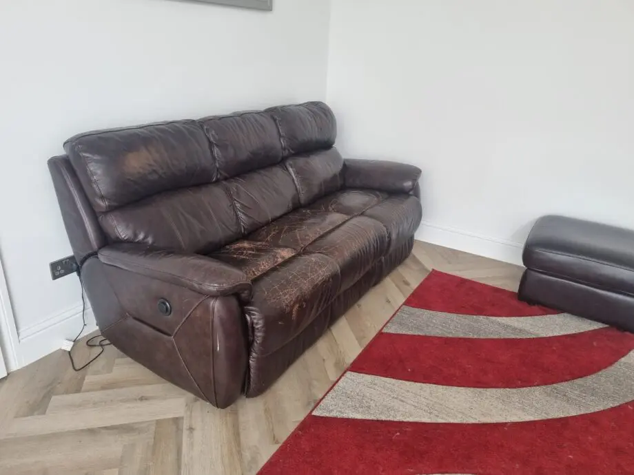 DFS Leather Power Recliner Sofa