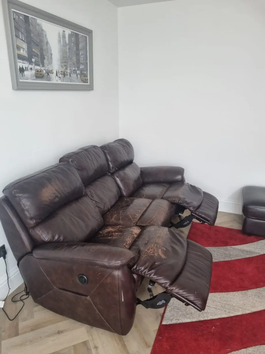DFS Leather Power Recliner Sofa