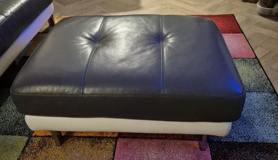 DFS ICONICA STAGE Leather Corner Sofa - Grey and Polar white
