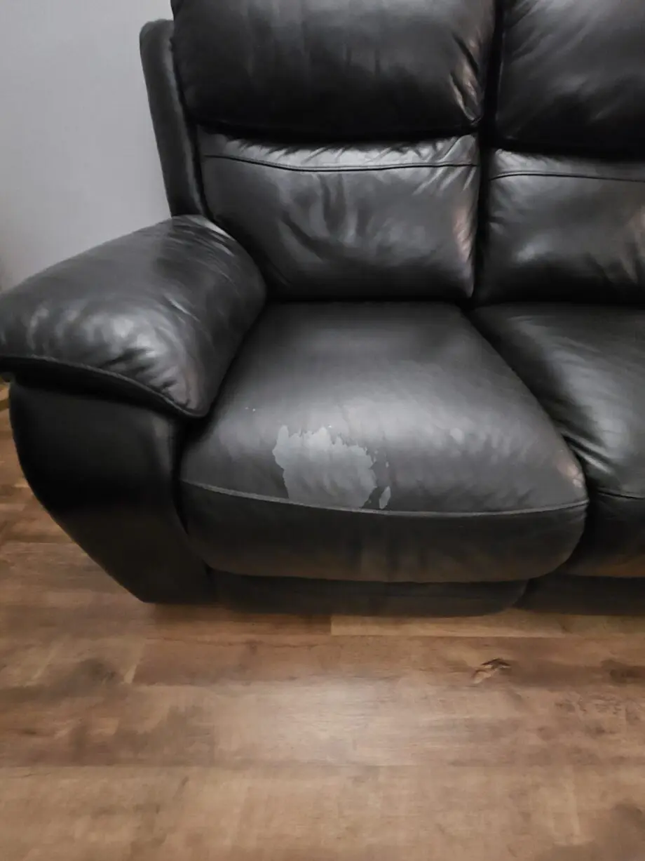 Black leather recliner sofas. 3 seater and 2 seater