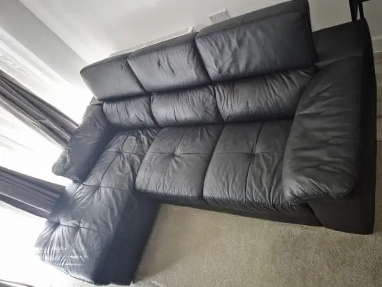 Brady 100% Premium Leather 3 Seater right Hand Chaise Sofa - FSC® Certified