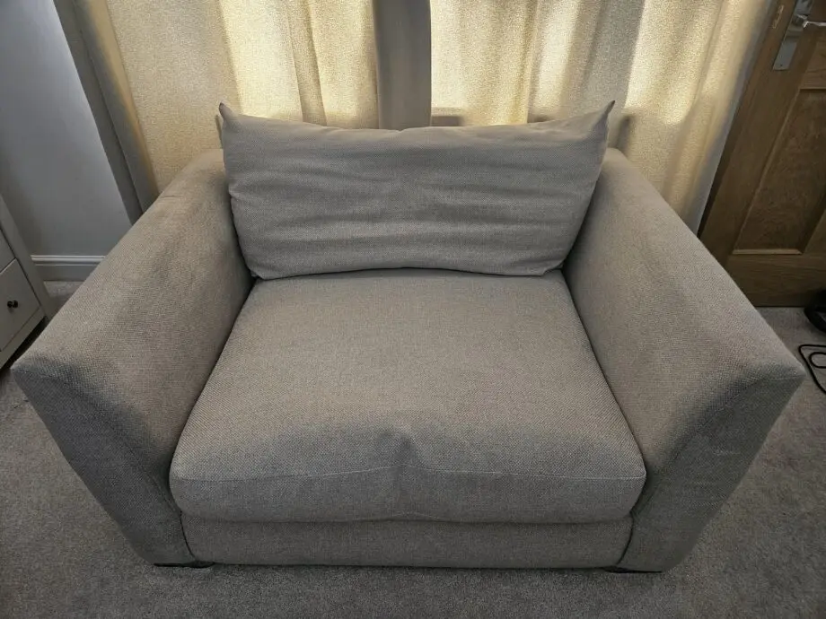 Beige/oatmeal snuggle chair