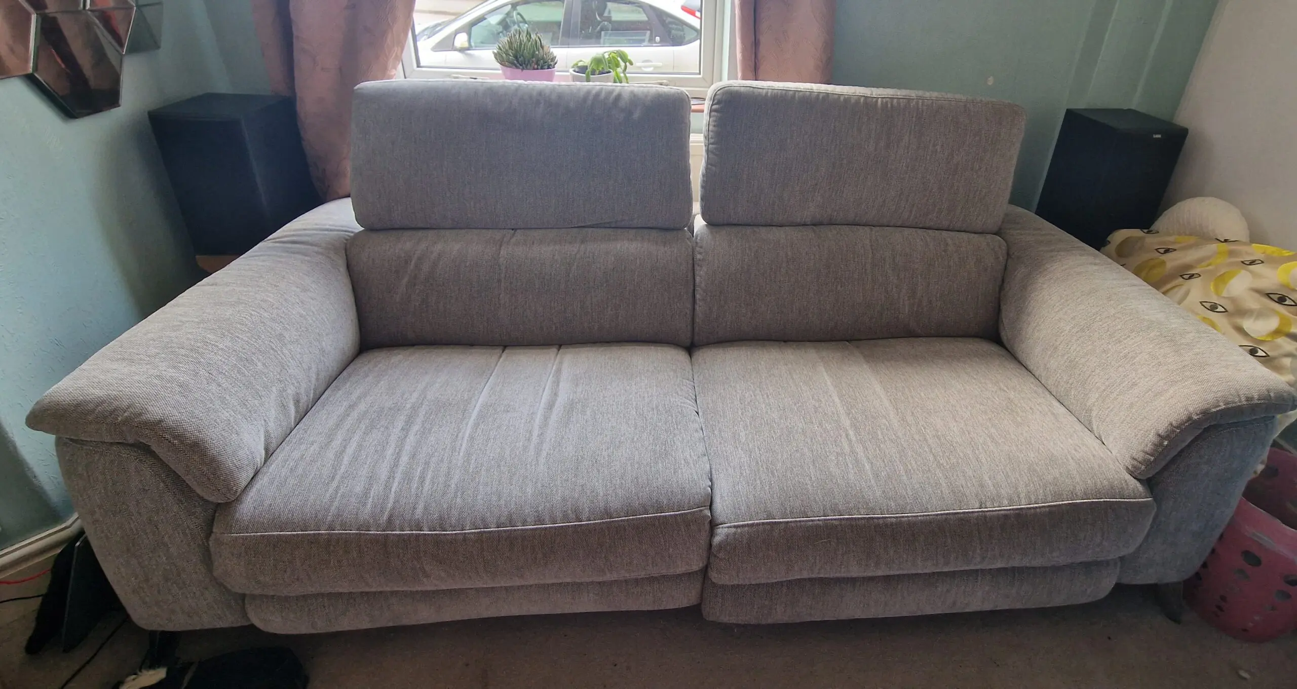 Dfs light grey tahiti 3 Seater recliner sofa