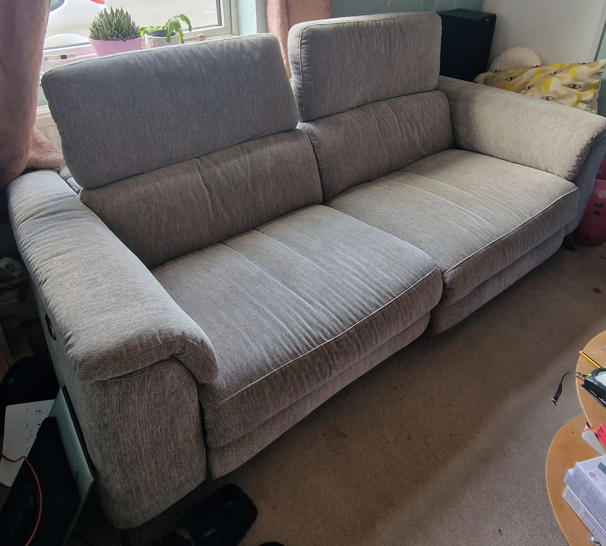 Dfs light grey tahiti 3 Seater recliner sofa