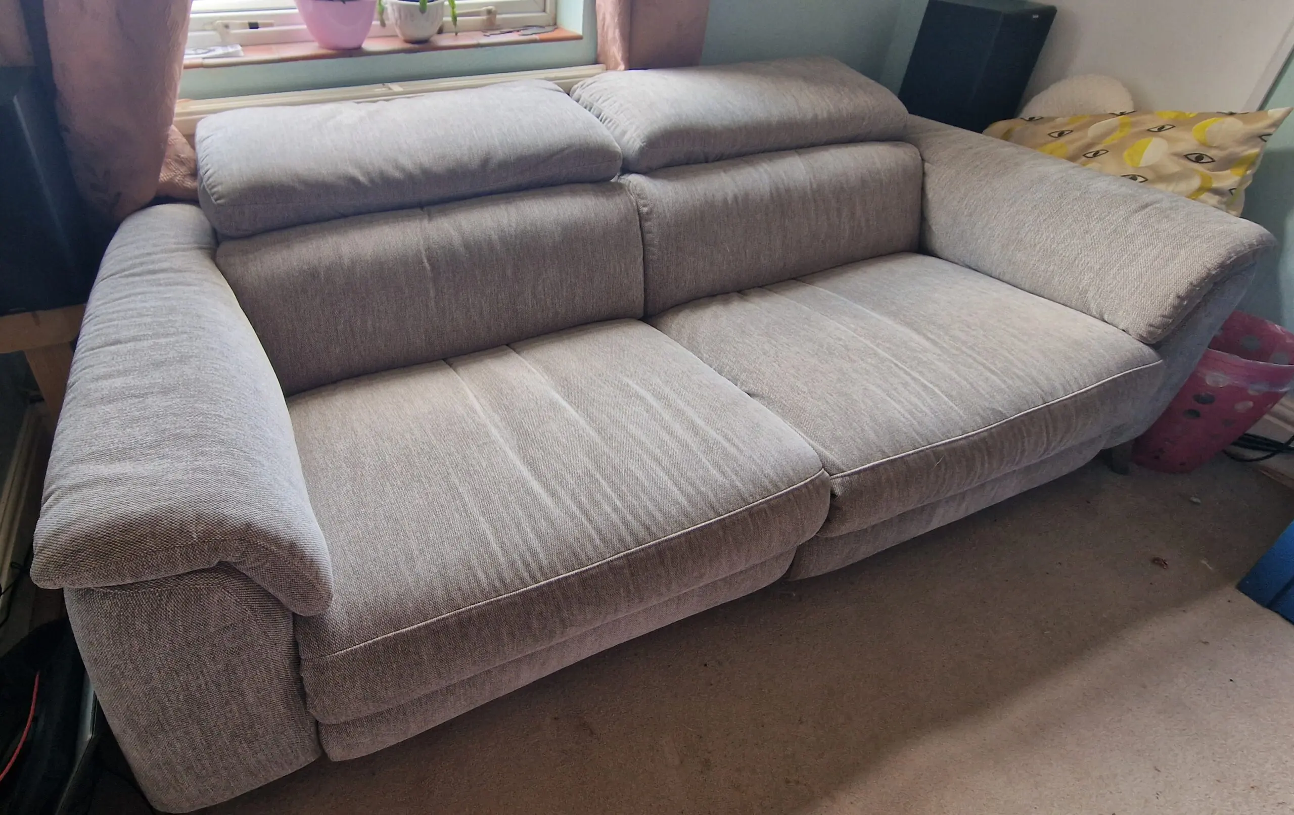 Dfs light grey tahiti 3 Seater recliner sofa