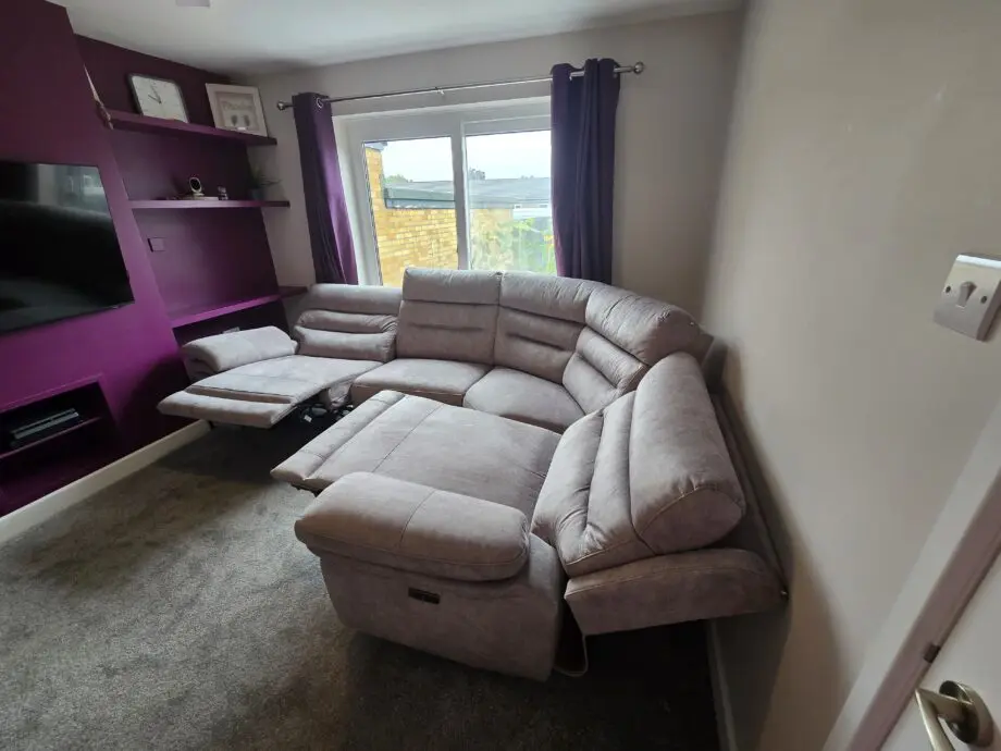 Berlin grey electric reclining corner sofa 3 months old