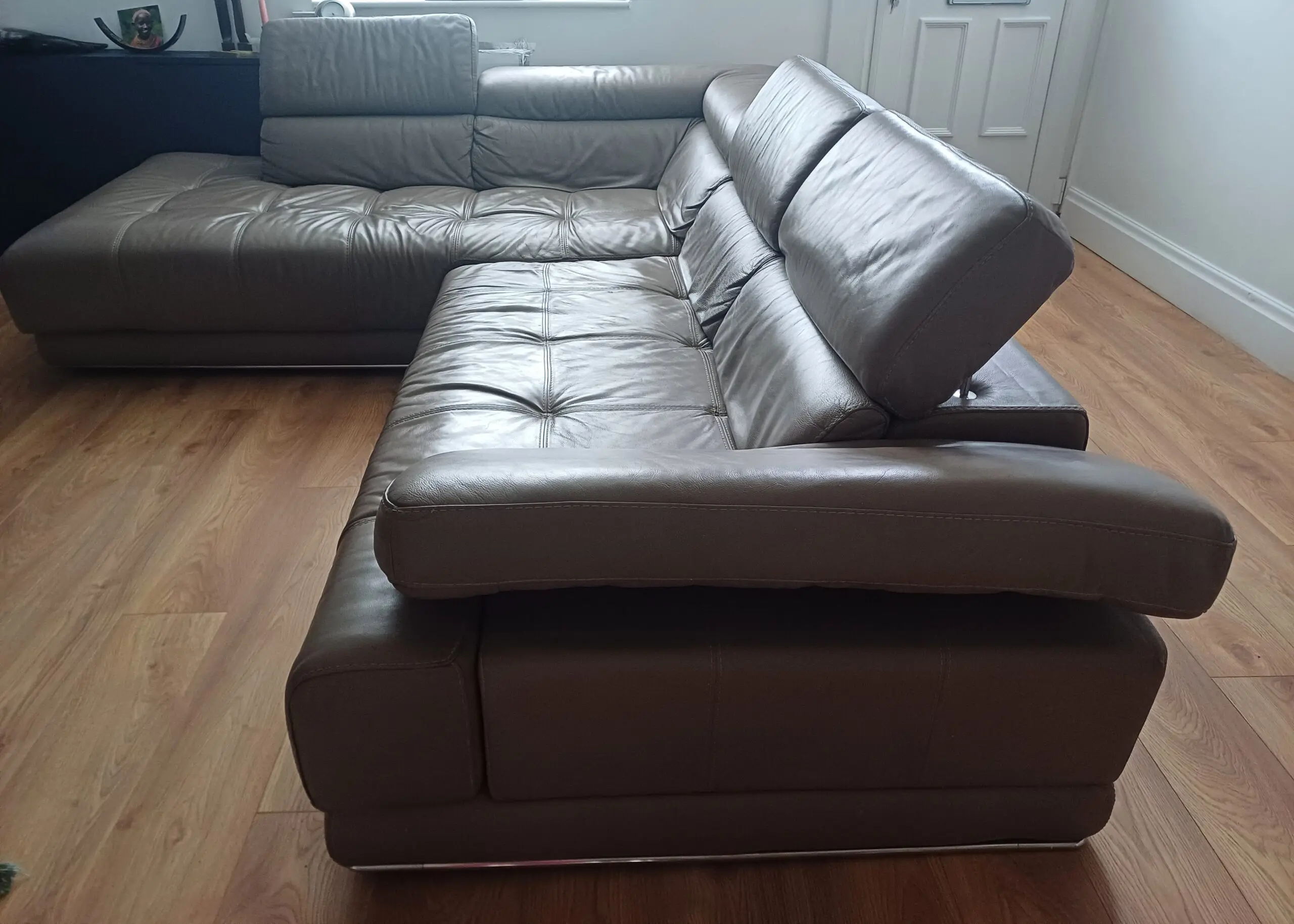 Stockton corner leather sofa, also sold in Boconcept