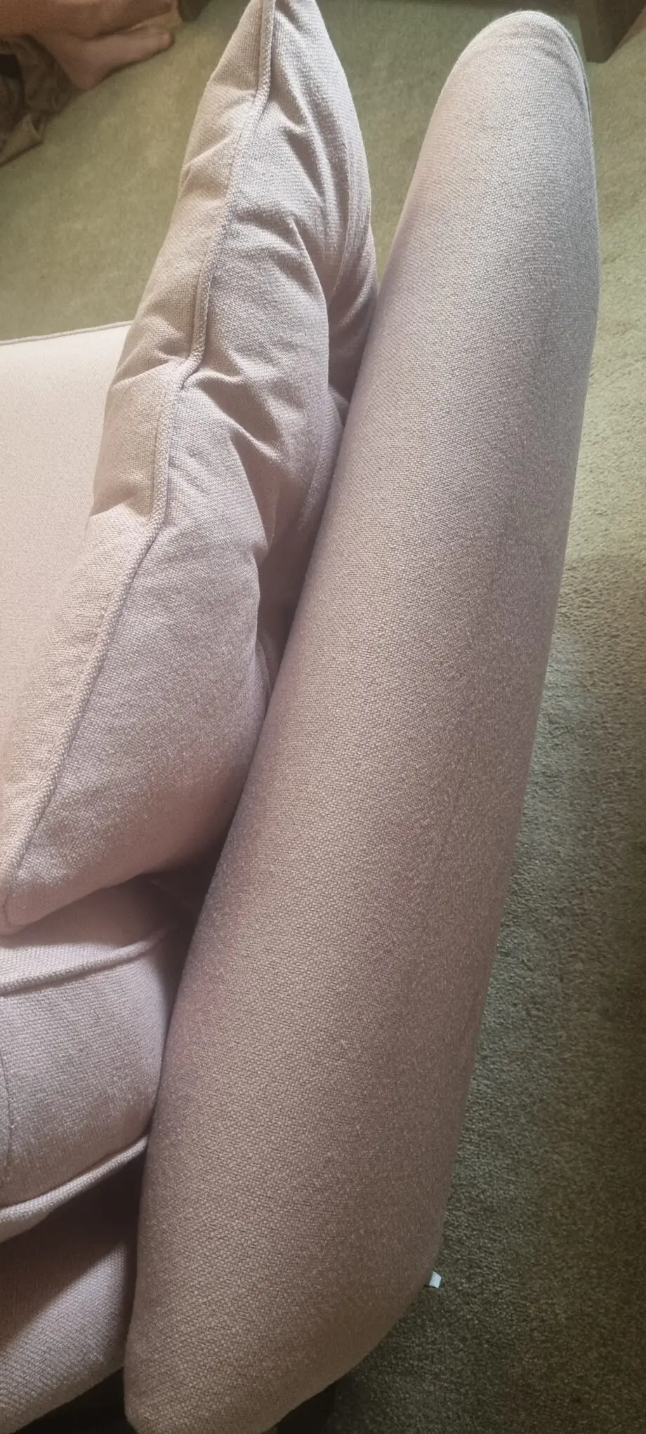 DFS Zinc by French Connection pink cuddler sofa