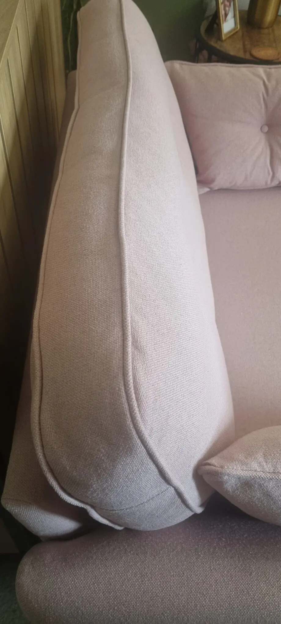 DFS Zinc by French Connection pink cuddler sofa