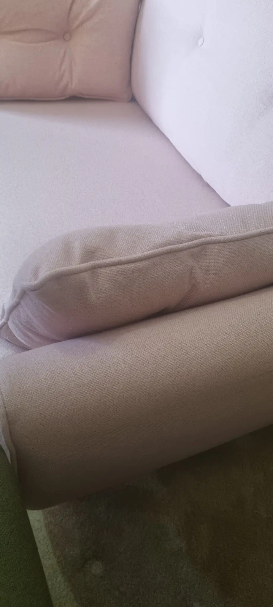 DFS Zinc by French Connection pink cuddler sofa