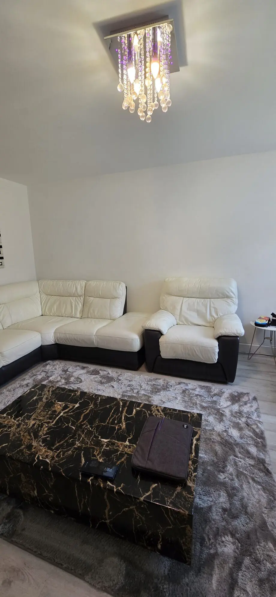 DFS Genuine Leather Corner Sofa Set with Recliner & Storage Footstool – £500 (ONO)