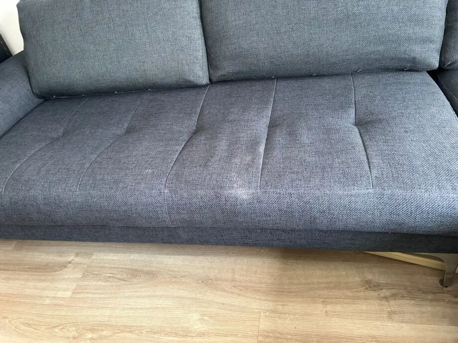 Made.com Blue-Grey Fabric Corner Sofa with Left Side Chaise