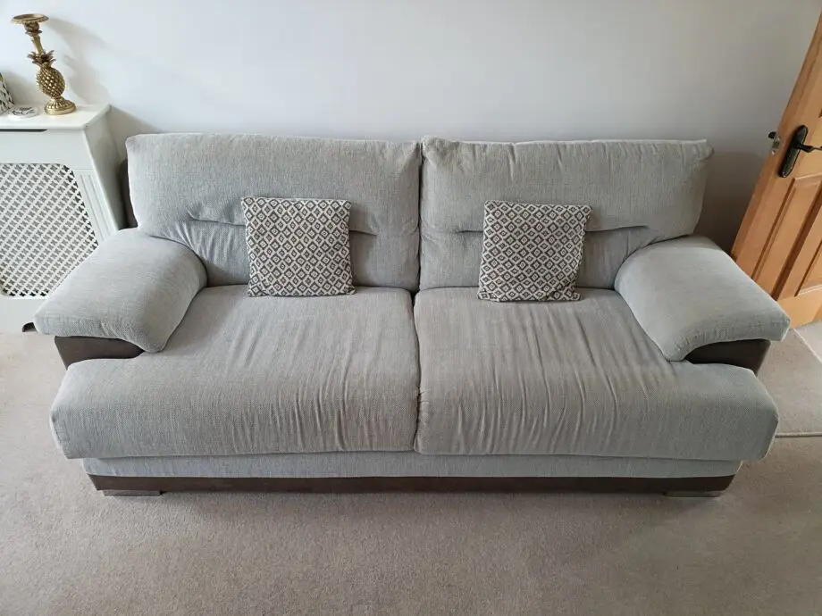 SCS beige 2, 3 seater sofa with fabric