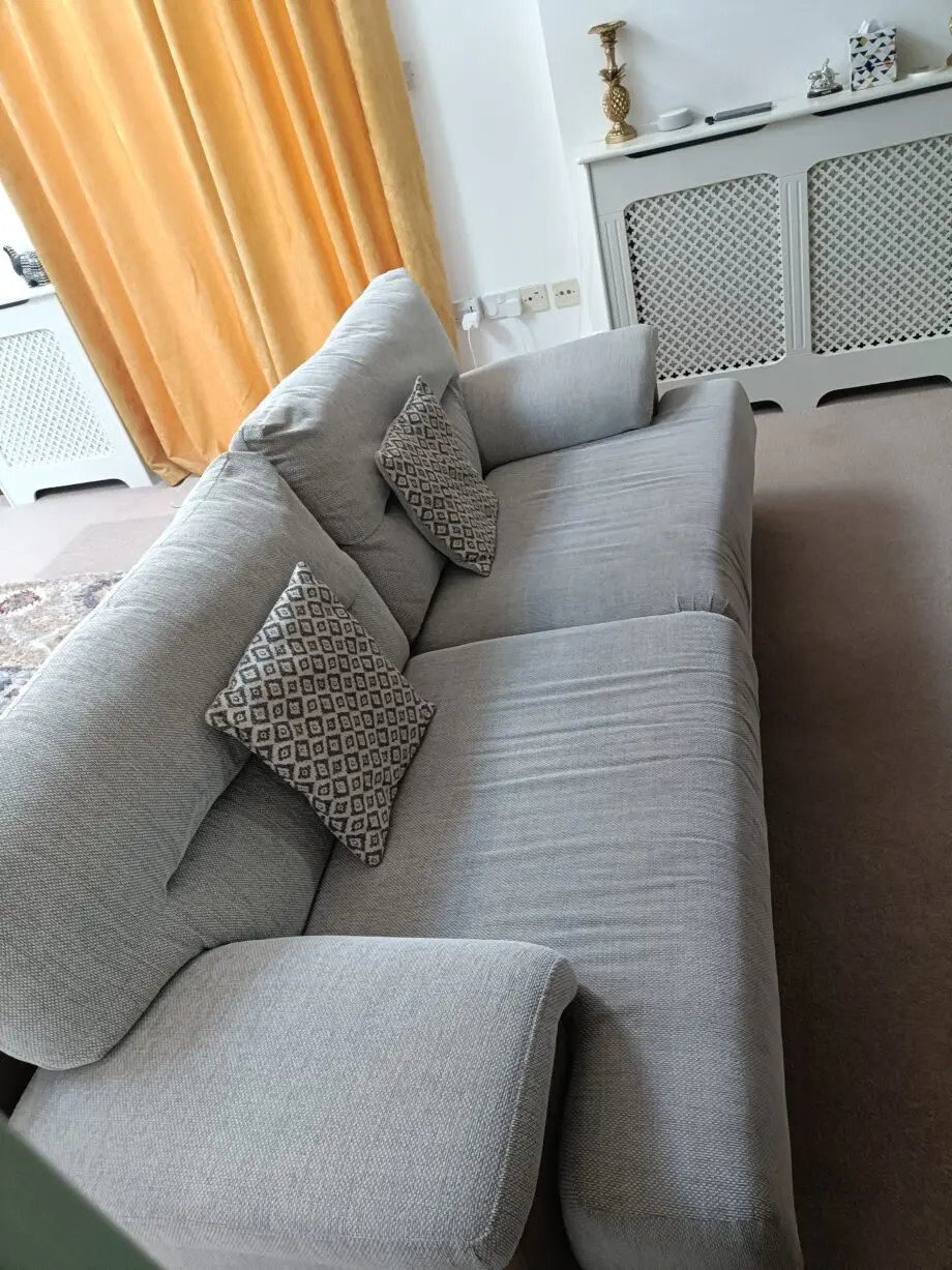 SCS beige 2, 3 seater sofa with fabric