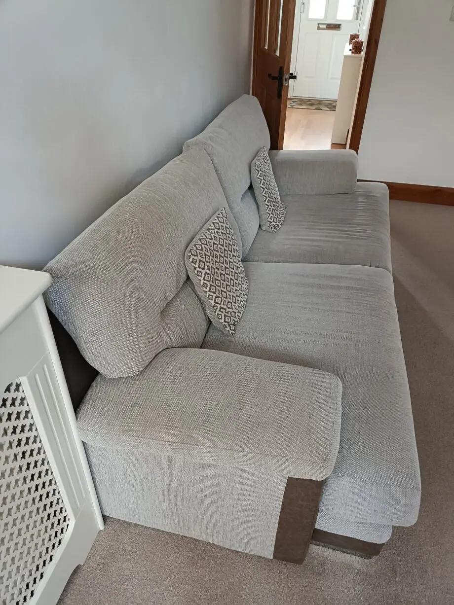 SCS beige 2, 3 seater sofa with fabric