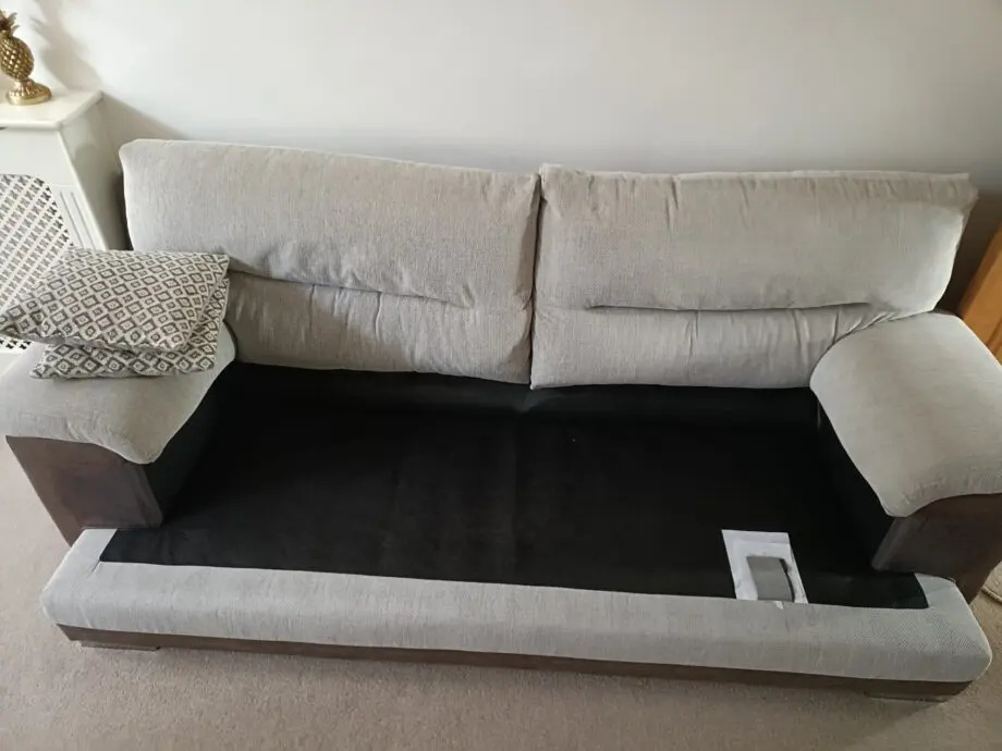 SCS beige 2, 3 seater sofa with fabric