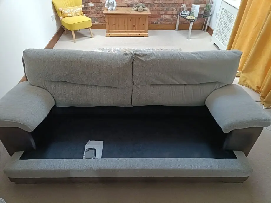 SCS beige 2, 3 seater sofa with fabric