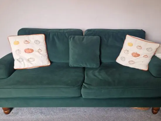 Dark green large two seater dunelm sofa