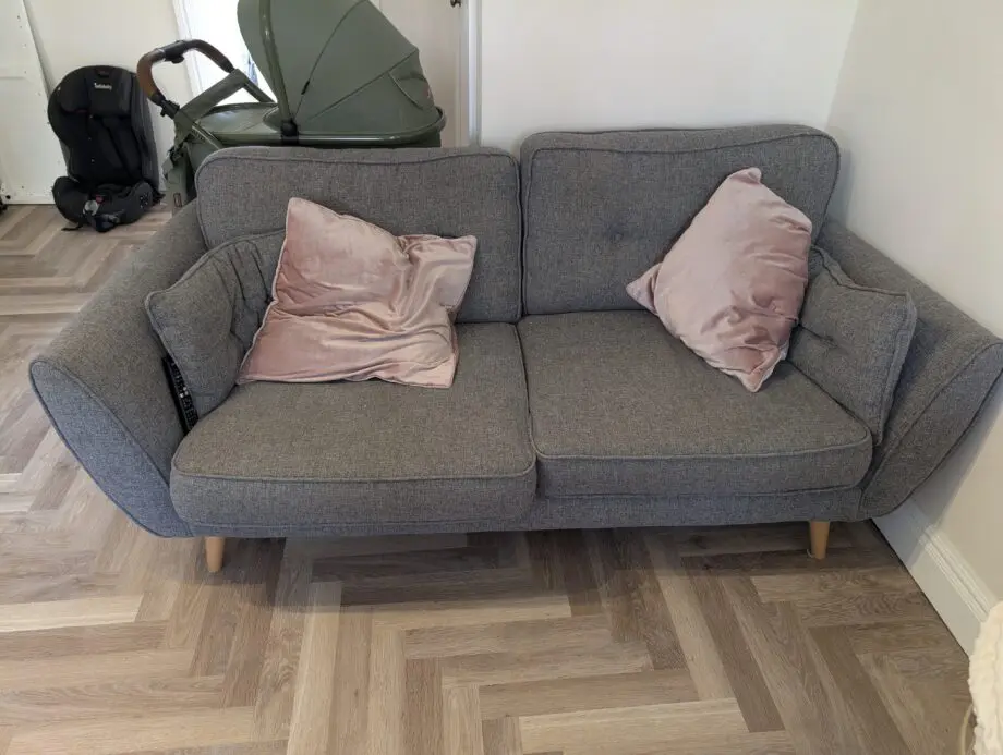 DFS Grey Zinc French Connection 3 Seater sofa