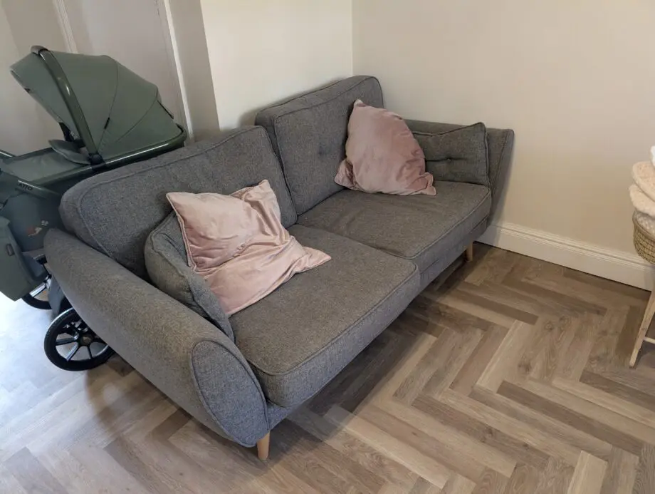 DFS Grey Zinc French Connection 3 Seater sofa